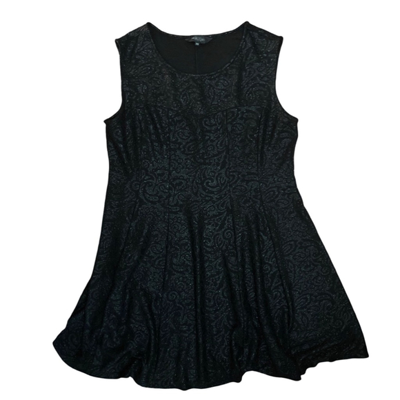 ADDITION ELLE - Michel Studio black stretch lace textured midi dress - 2XL - Picture 1 of 4